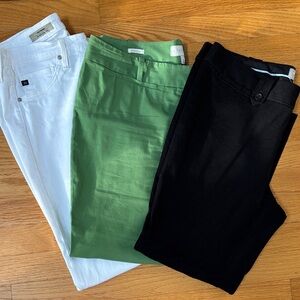 Stylish Women's Pants- White, Green, Black